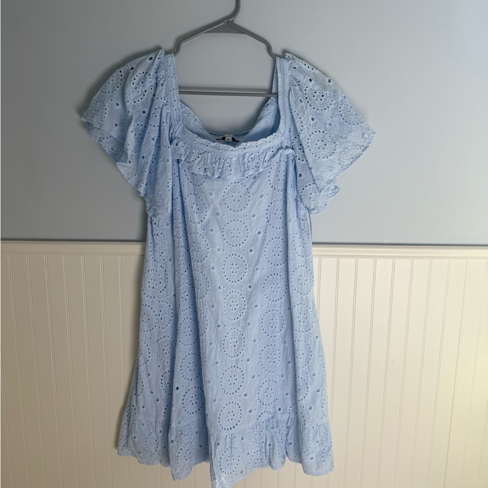 HYFVE Size L Light Blue Eyelet Dress
